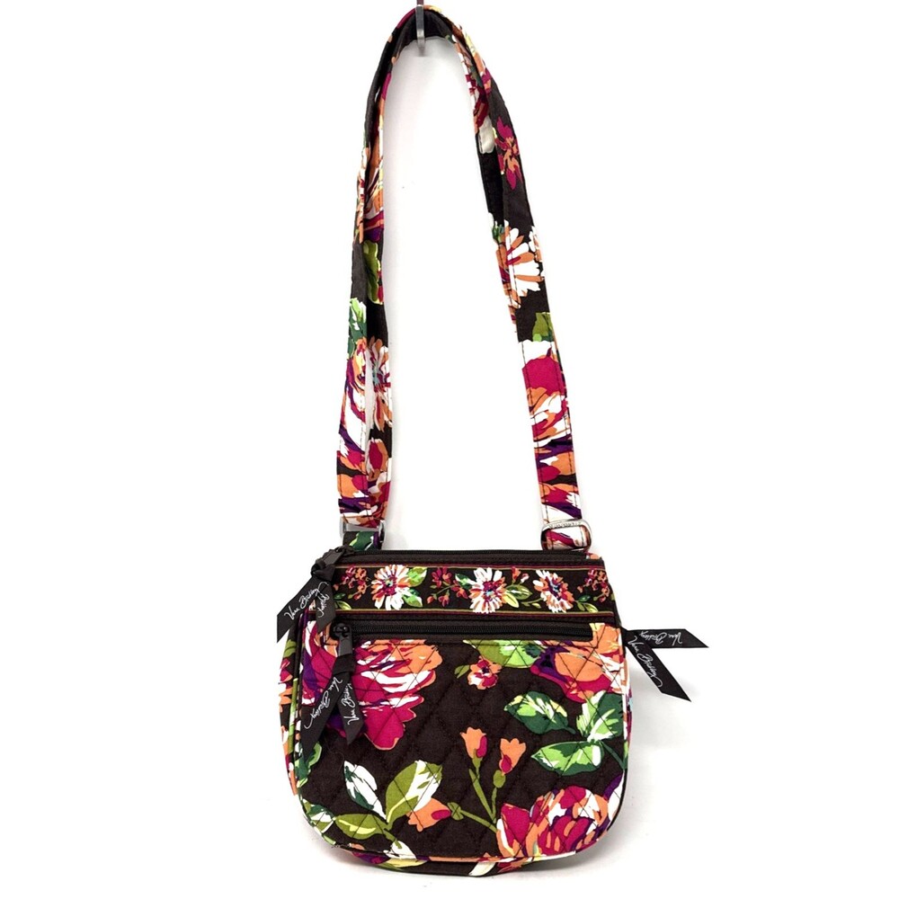 Vera Bradley Little Flap Hipster Shoulder Bag English Rose Brown Cottagecore NEW